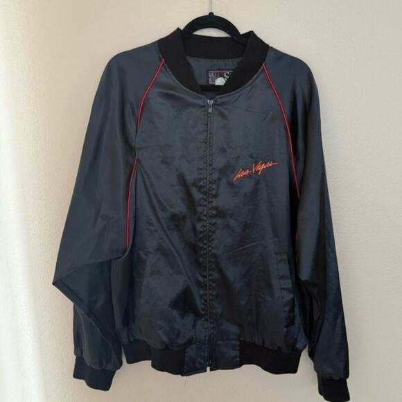 Las Vegas Vintage Windbreaker Black Size 2XL Made in U.S.A. - Picture 2 of 4